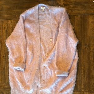 COS Mohair Lilac button up sweater